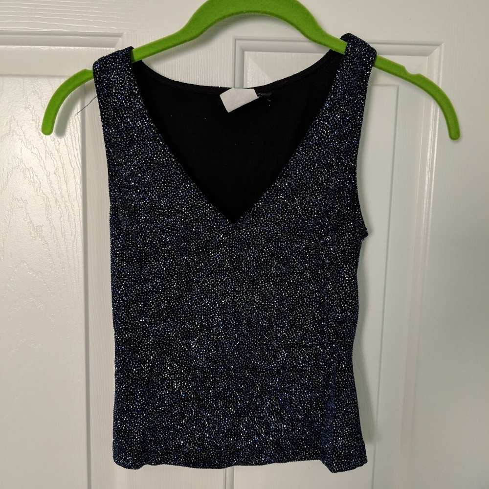 Sparkly navy crop top